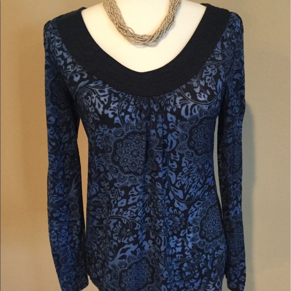 INC Long Sleeve Top, Blue, size medium